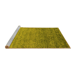 Sideview of Machine Washable Oriental Yellow Industrial Rug, wshurb1783yw