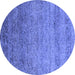 Round Oriental Blue Industrial Rug, urb1783blu