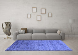 Machine Washable Oriental Blue Industrial Rug in a Living Room, wshurb1783blu