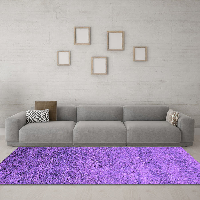 Machine Washable Oriental Purple Industrial Area Rugs in a Living Room, wshurb1783pur