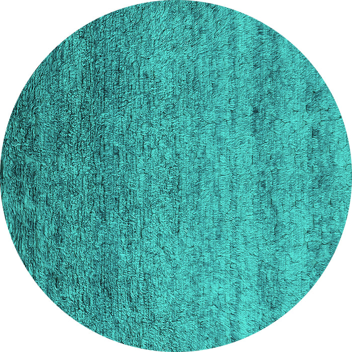 Round Machine Washable Oriental Turquoise Industrial Area Rugs, wshurb1783turq