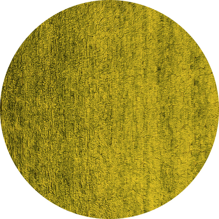 Round Oriental Yellow Industrial Rug, urb1783yw