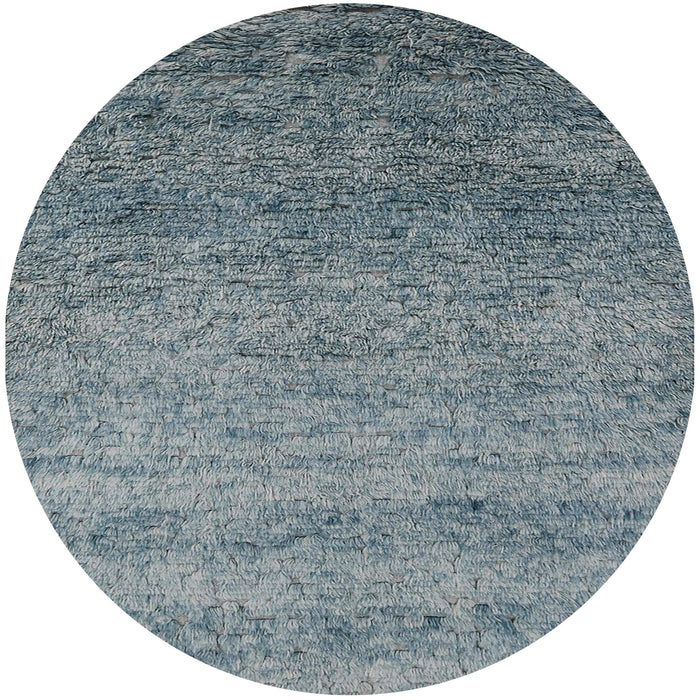 Round Machine Washable Industrial Modern Marble Blue Rug, wshurb1783