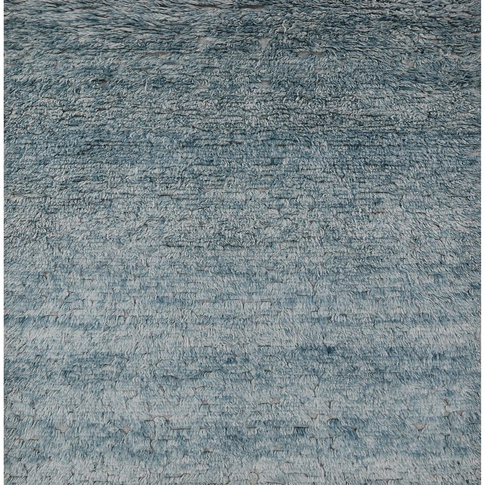 Square Mid-Century Modern Marble Blue Oriental Rug, urb1783