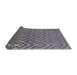 Sideview of Mid-Century Modern Purple Navy Blue Oriental Rug, urb1784