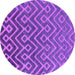 Round Oriental Purple Industrial Rug, urb1784pur