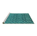 Sideview of Machine Washable Oriental Turquoise Industrial Area Rugs, wshurb1784turq