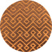 Round Oriental Orange Industrial Rug, urb1784org