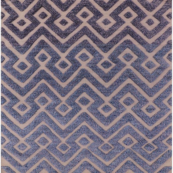 Square Mid-Century Modern Purple Navy Blue Oriental Rug, urb1784