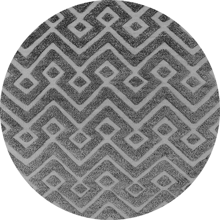 Round Oriental Gray Industrial Rug, urb1784gry