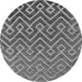 Round Oriental Gray Industrial Rug, urb1784gry