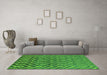 Machine Washable Oriental Green Industrial Area Rugs in a Living Room,, wshurb1784grn