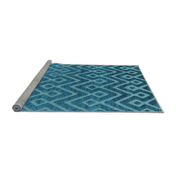 Sideview of Machine Washable Oriental Light Blue Industrial Rug, wshurb1784lblu