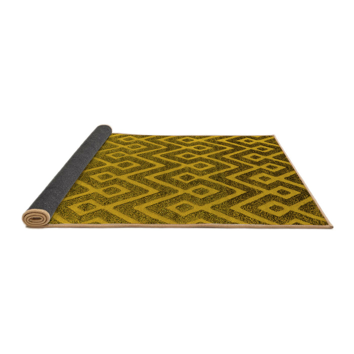 Sideview of Oriental Yellow Industrial Rug, urb1784yw