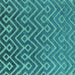 Square Oriental Turquoise Industrial Rug, urb1784turq