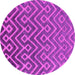 Round Oriental Pink Industrial Rug, urb1784pnk