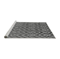 Sideview of Machine Washable Oriental Gray Industrial Rug, wshurb1784gry