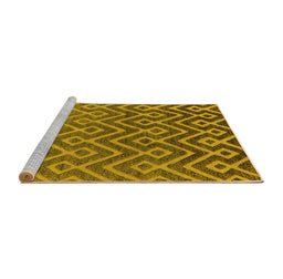 Sideview of Machine Washable Oriental Yellow Industrial Rug, wshurb1784yw