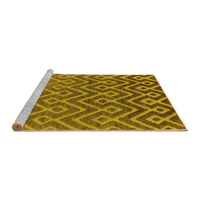 Sideview of Machine Washable Oriental Yellow Industrial Rug, wshurb1784yw