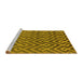 Sideview of Machine Washable Oriental Yellow Industrial Rug, wshurb1784yw