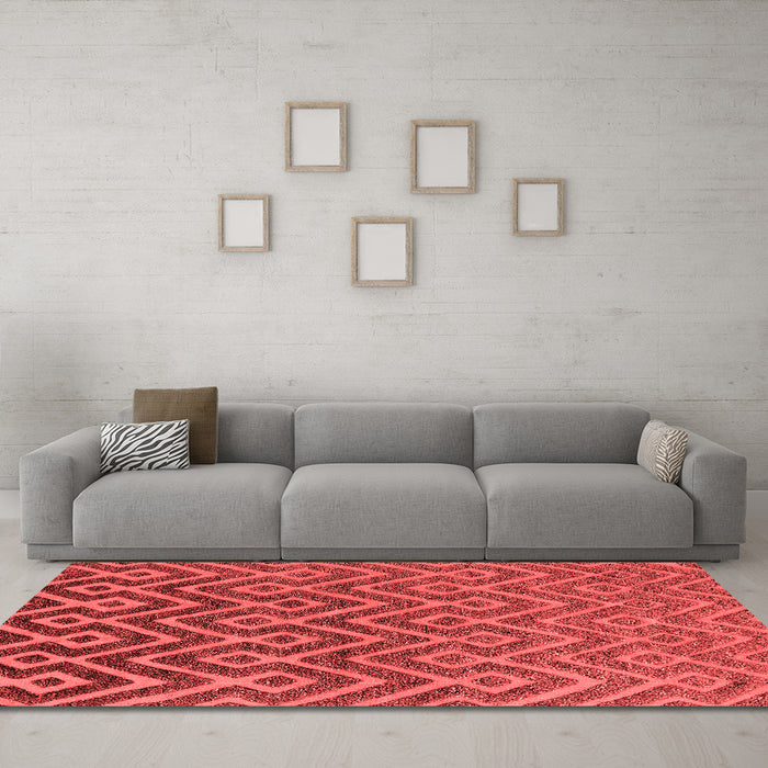 Industrial Red Washable Rugs