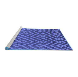 Sideview of Machine Washable Oriental Blue Industrial Rug, wshurb1784blu