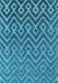 Machine Washable Oriental Light Blue Industrial Rug, wshurb1784lblu