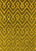 Machine Washable Oriental Yellow Industrial Rug, wshurb1784yw