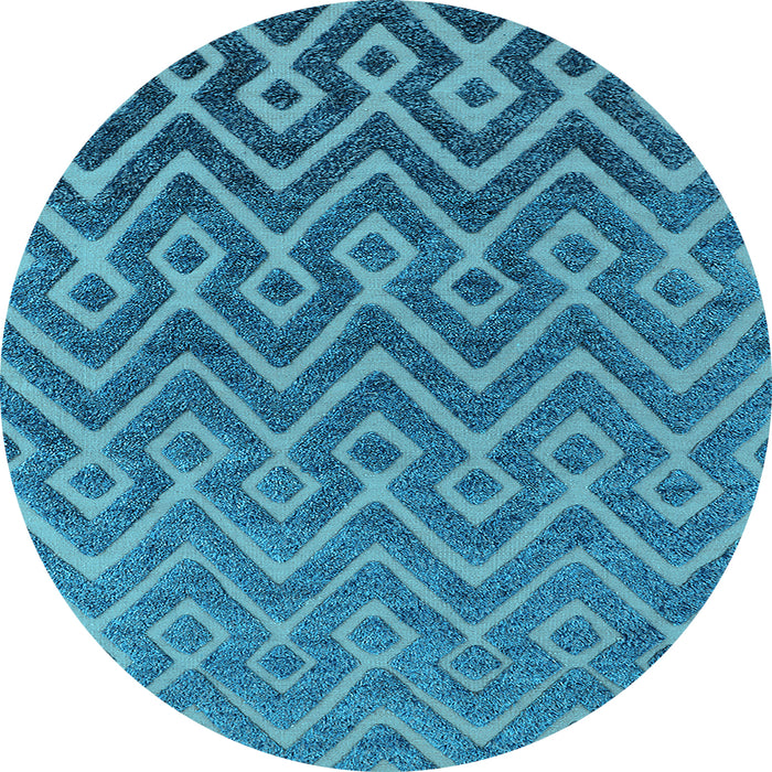 Round Oriental Light Blue Industrial Rug, urb1784lblu