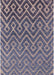 Mid-Century Modern Purple Navy Blue Oriental Rug, urb1784