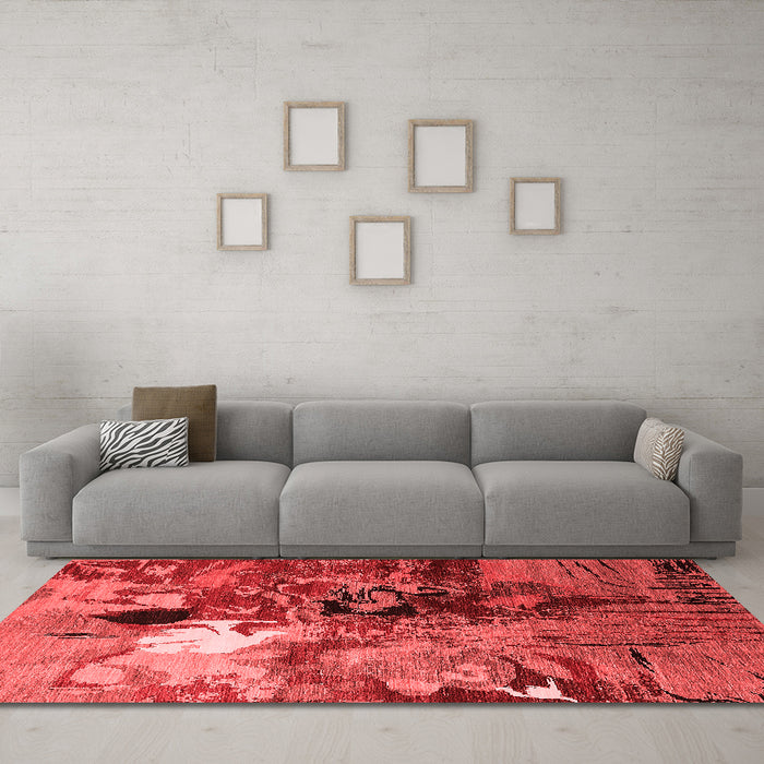 Industrial Red Washable Rugs