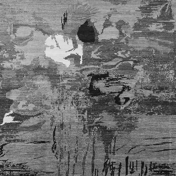 Square Machine Washable Oriental Gray Industrial Rug, wshurb1785gry