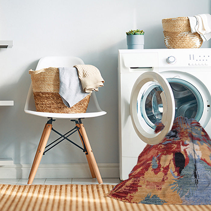 Machine Washable Industrial Modern Gunmetal Gray Rug in a Washing Machine, wshurb1785