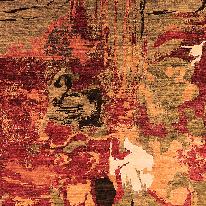 Machine Washable Oriental Orange Industrial Area Rugs, wshurb1785org