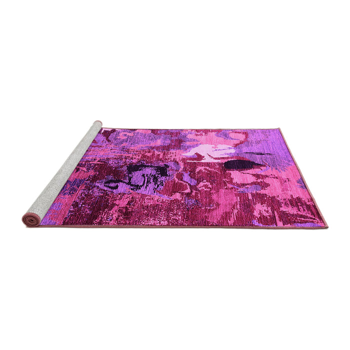 Sideview of Machine Washable Oriental Pink Industrial Rug, wshurb1785pnk