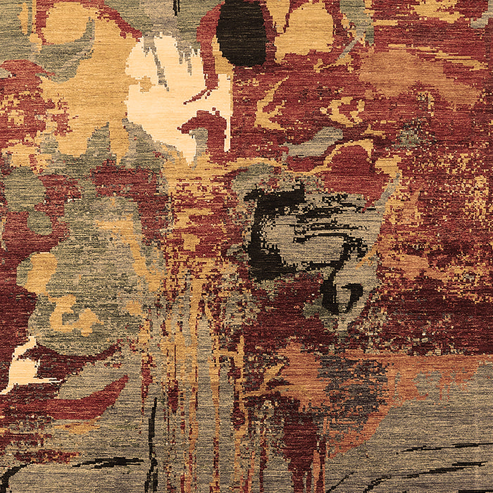 Machine Washable Oriental Brown Industrial Rug, wshurb1785brn