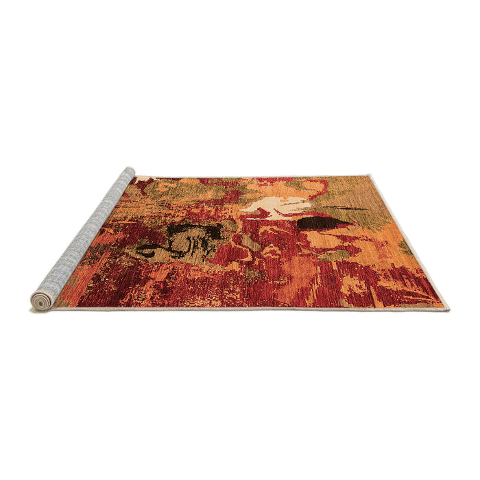 Sideview of Machine Washable Oriental Orange Industrial Area Rugs, wshurb1785org