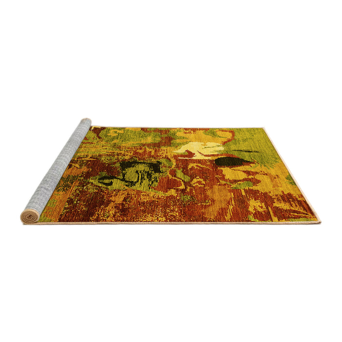 Sideview of Machine Washable Oriental Yellow Industrial Rug, wshurb1785yw