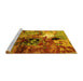 Sideview of Machine Washable Oriental Yellow Industrial Rug, wshurb1785yw