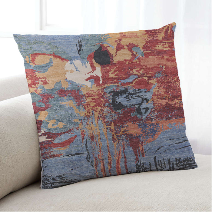 Lifestyle Image of Mid-Century Modern Urban Square Gunmetal Gray Throw Pillow, 18 inch by 18 inch, pwurb1785