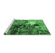 Sideview of Machine Washable Oriental Emerald Green Industrial Area Rugs, wshurb1785emgrn