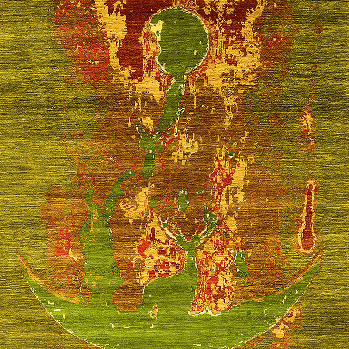 Oriental Yellow Industrial Rug, urb1786yw