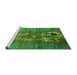 Sideview of Machine Washable Oriental Green Industrial Area Rugs, wshurb1786grn