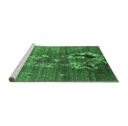 Sideview of Machine Washable Oriental Emerald Green Industrial Area Rugs, wshurb1786emgrn