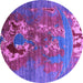 Round Machine Washable Oriental Purple Industrial Area Rugs, wshurb1786pur