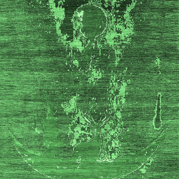 Machine Washable Oriental Emerald Green Industrial Area Rugs, wshurb1786emgrn