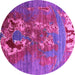 Round Oriental Pink Industrial Rug, urb1786pnk