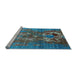 Sideview of Machine Washable Oriental Light Blue Industrial Rug, wshurb1786lblu