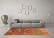 Machine Washable Oriental Orange Industrial Area Rugs in a Living Room, wshurb1786org