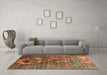 Machine Washable Oriental Brown Industrial Rug in a Living Room,, wshurb1786brn